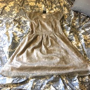 Kenzie Metallic Grey Lace Cocktail Dress